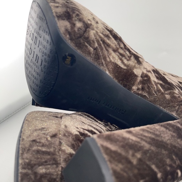 New! GIANNI BINI Didier Velvet Platform Block Heel Booties Size 6 Brown No tag - Picture 10 of 10